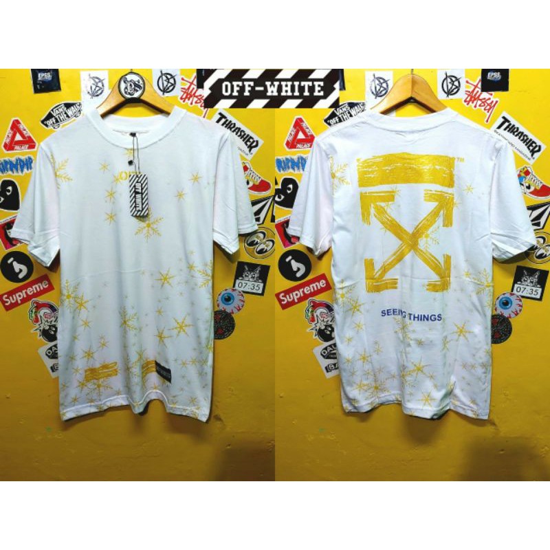 KAOS DISTRO OFFWHITE - TSHIRT OFFWHITE FULLPRINT