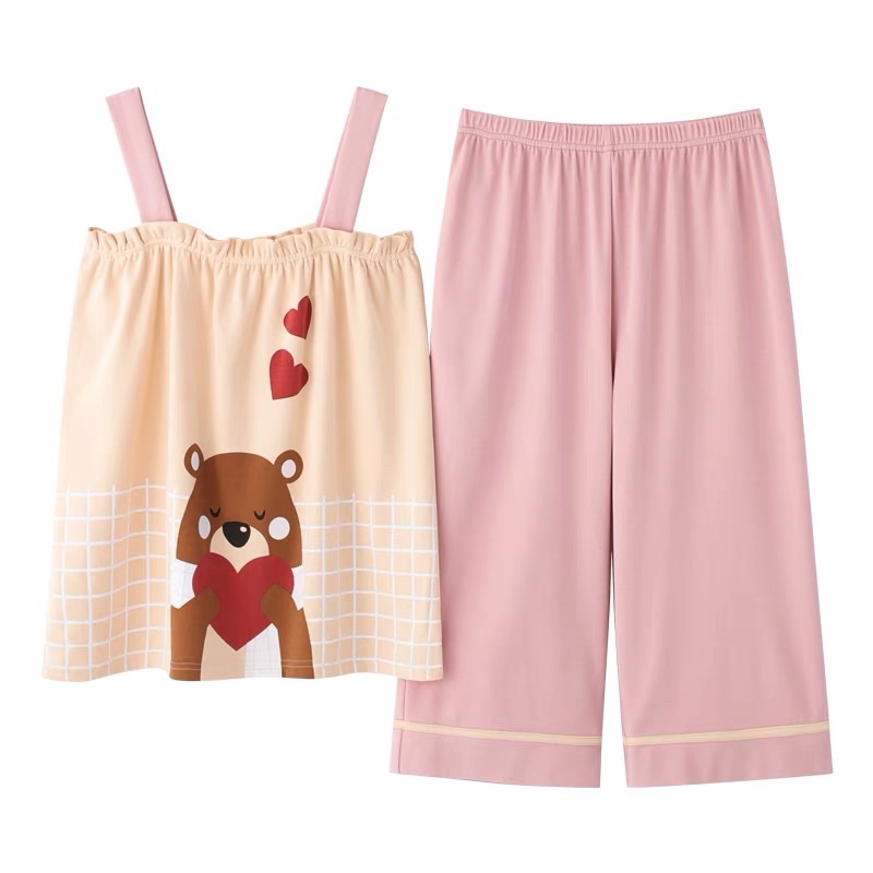 JC- Set Kensi Buntung 7/8 / Piyama Kensi Import / Piyama Set Tank kensi Tali 1 import