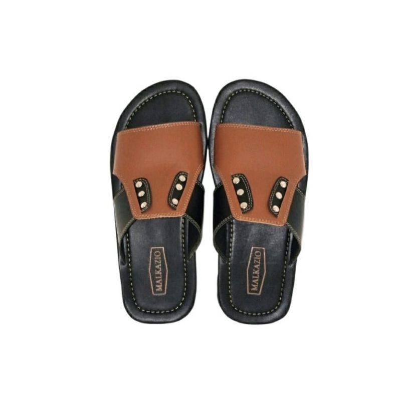 COD / Sandal Slop Pria Murah MKO-1 Slide Sendal Kasual Bapak Cowok Bisa Buat Kado / Sandal Kulit, 39