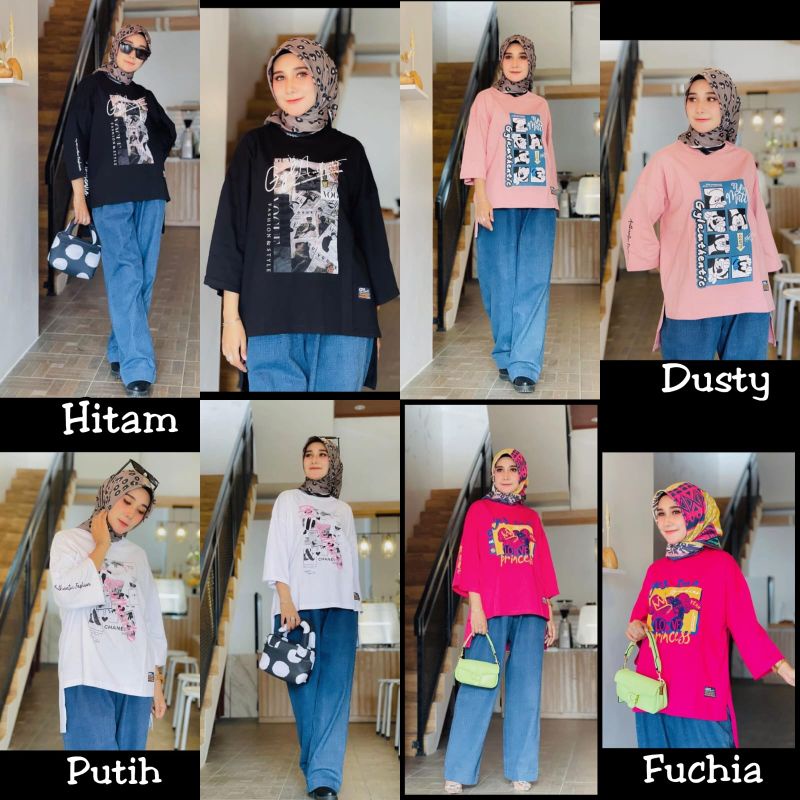 STELAN KAOS OVERSIZE / SET KULOT JEANS/ KAOS JUMBO