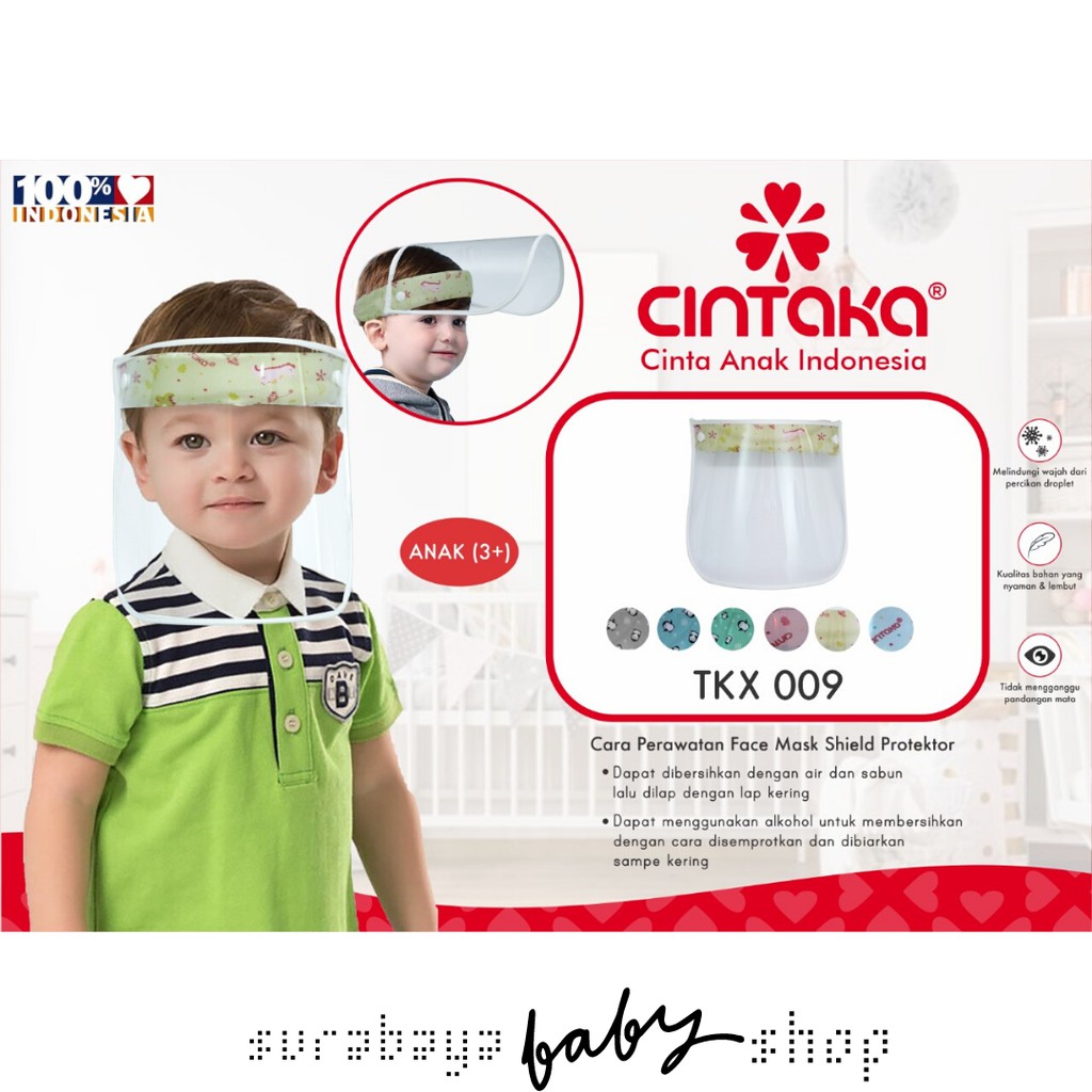 CINTAKA / CLENCY FACE SHIELD ANAK / PELINDUNG WAJAH ANAK / FACE SHIELD ARCYLIC KARAKTER / ARCYLIC NAIK TURUNTKX009/TKW009