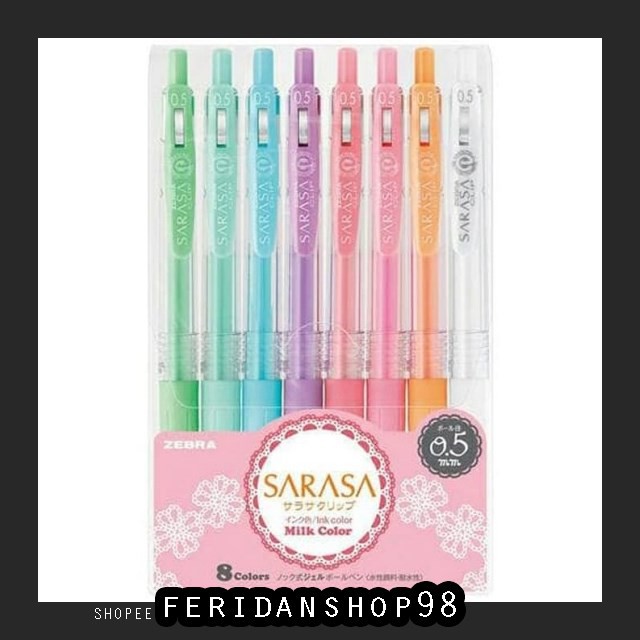 

FS1103 HIGHLIGHTER PULPEN ZEBRA SARASA ATK MILK 0.5 SET 8WARNA BY FERIDANSHOP98