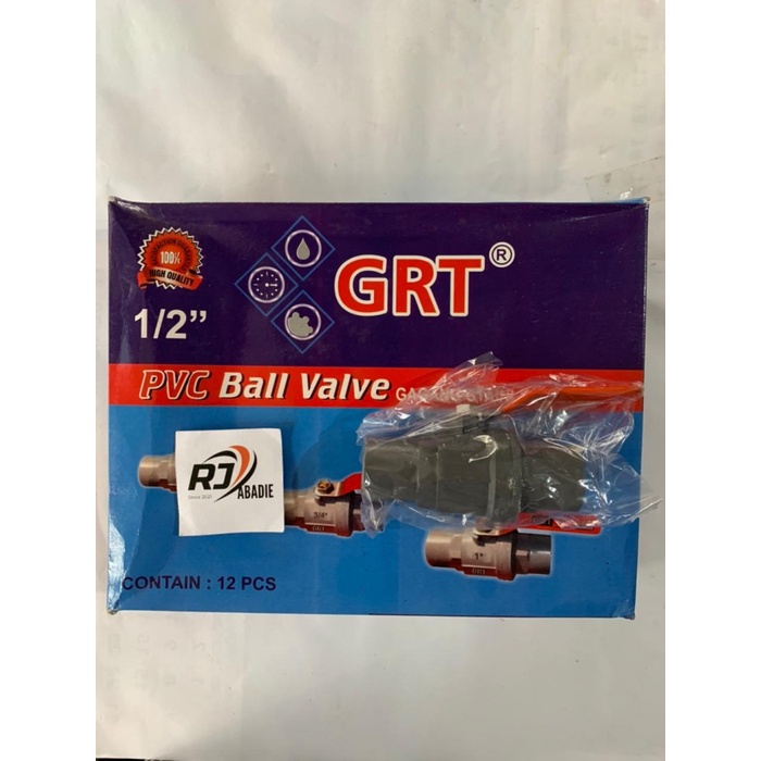 [12PCS] Stop Kran / Ball Valve Pvc Gagang Stainless GRT