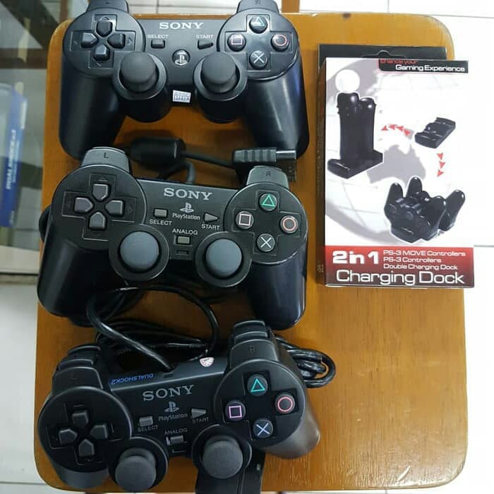 Terbaru Paketan ( Stick Sixaxis + Stick PS 2 Ori Mesin + Dok Charger PS 3 )