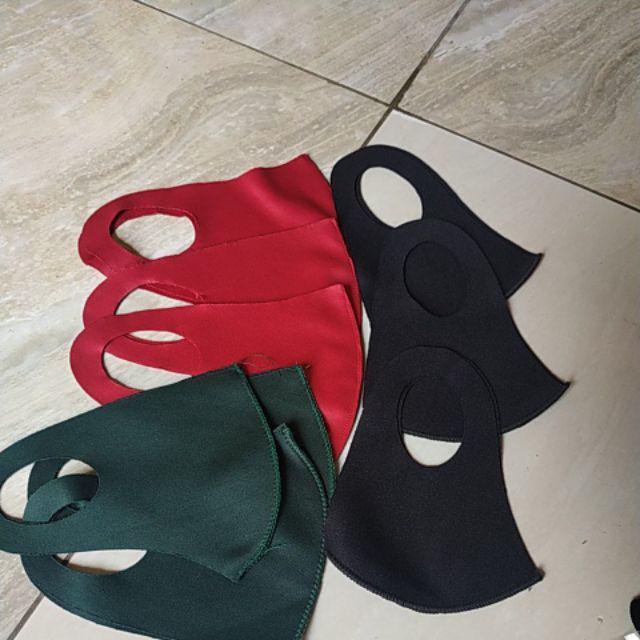 Masker Kain Murah Kemasan Plastik Satuan Bahan Scuba Model Korea Gramasi Cukup Tebal Bukan Tipis