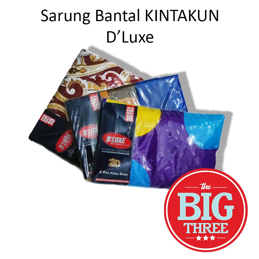 Set Sarung Bantal / Guling merk KINTAKUN DELUXE - Halus Disperse Print - Sarban isi 2