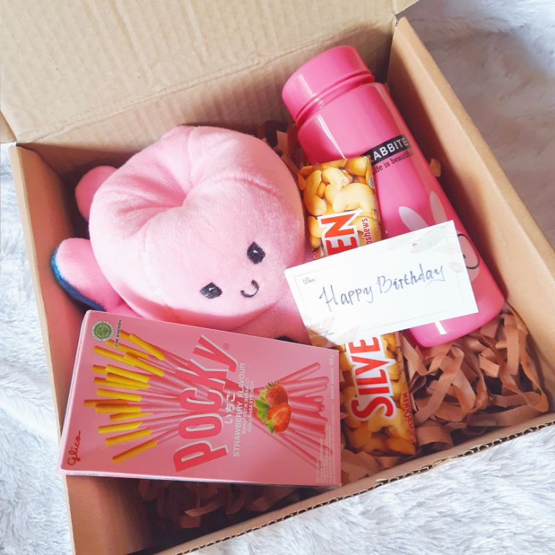 hampers boneka gurita pink