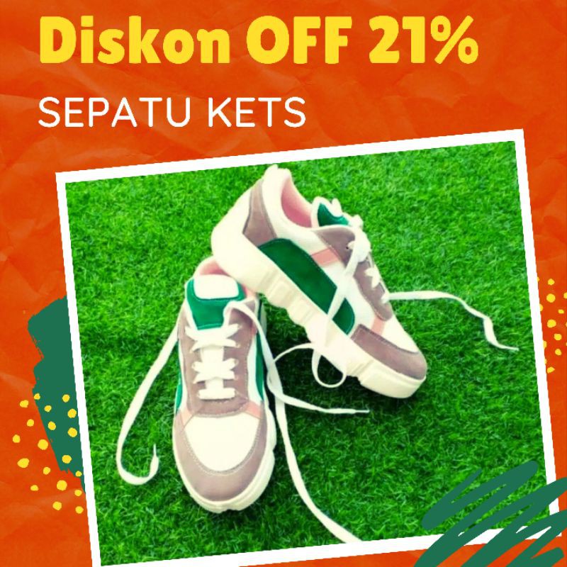 Sepatu kets wanita hijau, salem - Sepatu kets wanita - Sepatu olahraga - Sepatu santai