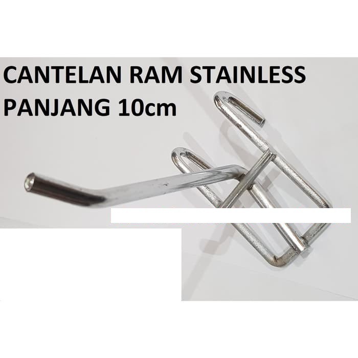 Cantelan Ram Stainless 10cm Besi Gantungan Barang Tebal Kawat Gantung