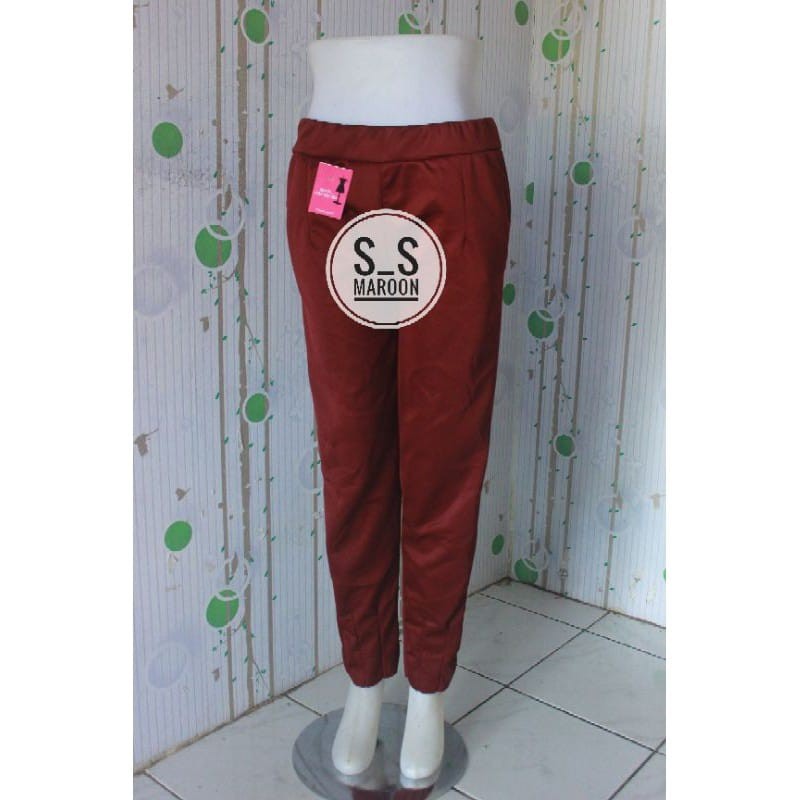 celana tulip scuba premium Hazel Scuba Pants / Bawahan Wanita Fashion Celana Scuba Pants Premium-MARUN