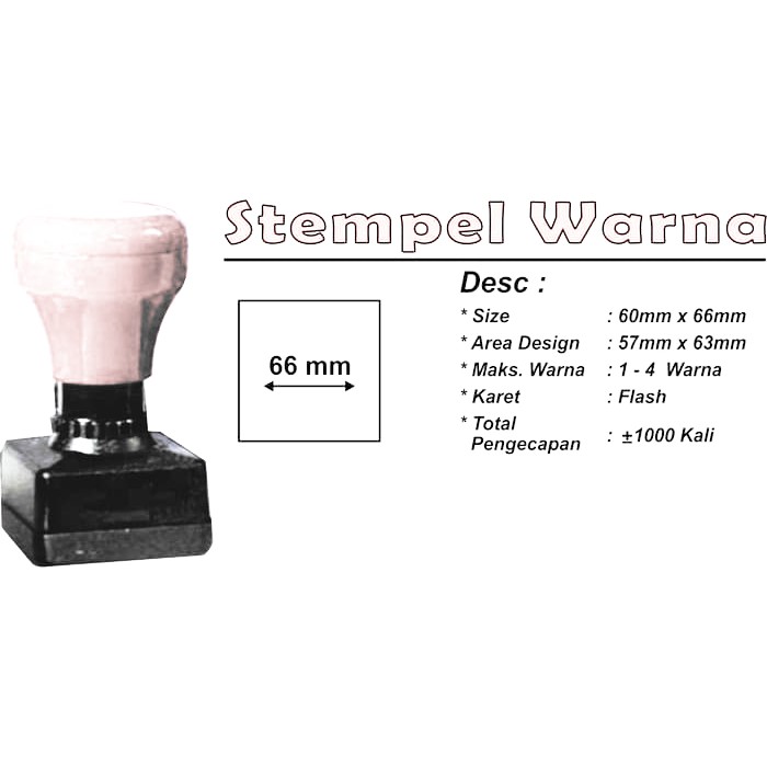 

Unik Stempel Warna Persegi Ukuran 60 x 66 mm Stempel Flash Murah