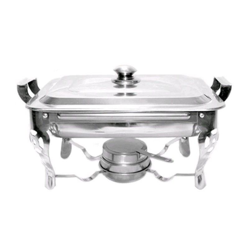 Warmer square pan 2 layer / chafing dish / pemanas makanan 1tungku / prasmanan stainless