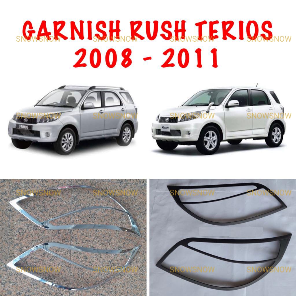 Garnish Lampu Depan Rush Terios Old Lama 2007 2008 2011 Hitam Chrome