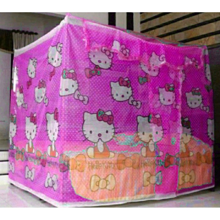 Kelambu nyamuk karakter tebal ukuran jumbo 180x200 kelambu doraemon kelambu hellokitty kelambu ceropy