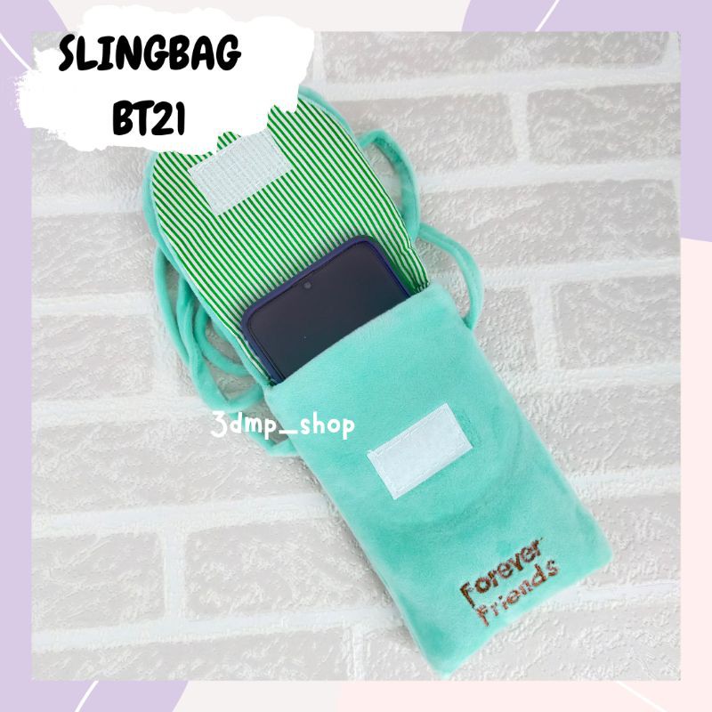 Slingbag tas selempang dompet ponsel bt21 bts tata cooky kota shooky chimmy mang