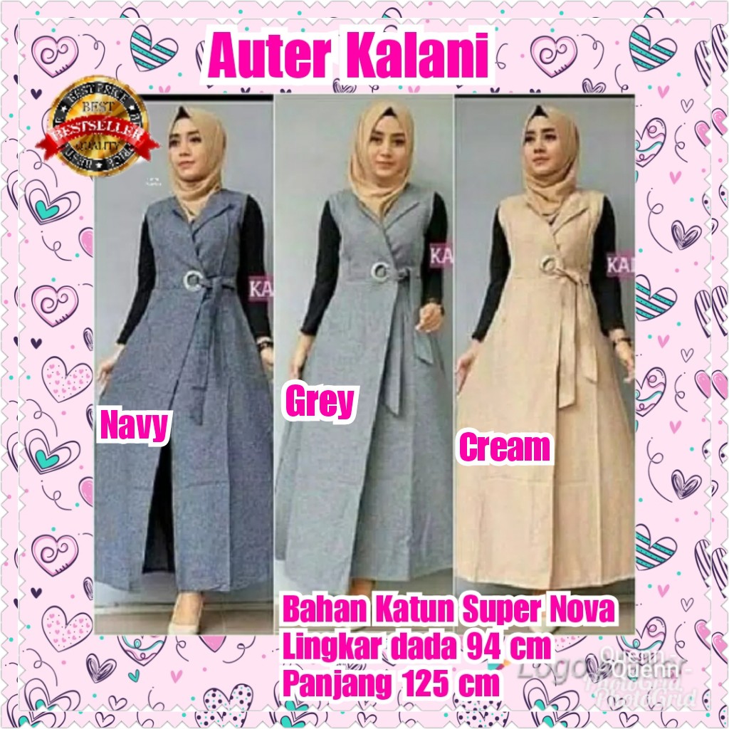 TERMURAH AUTER KALANI NAVY /GREY/CREAM/HIJAU/GREEN/MUSLIM/TERPOPULER/TERLARIS/KONDANGAN/TERMURAH