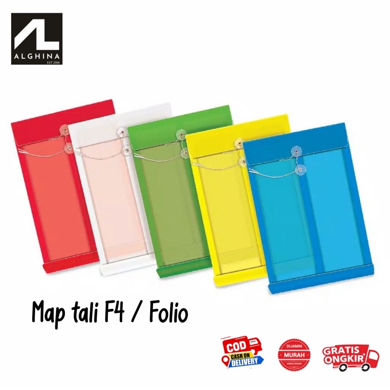 

Map plastik tali folio/f4 Map Sekolah Kantor