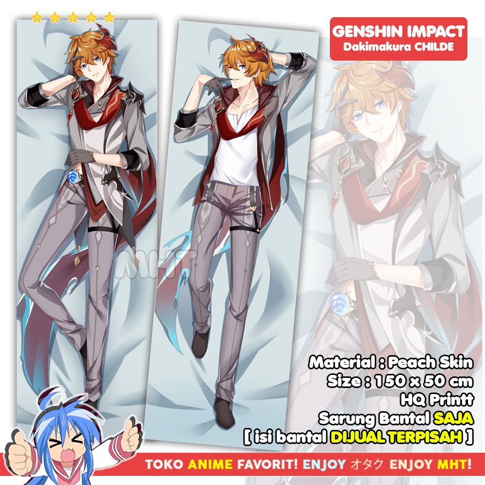 Sarung Bantal Anime Dakimakura Genshin Impact : Childe Tartaglia