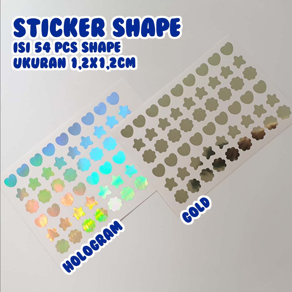

stiker shape gold foil / hologram