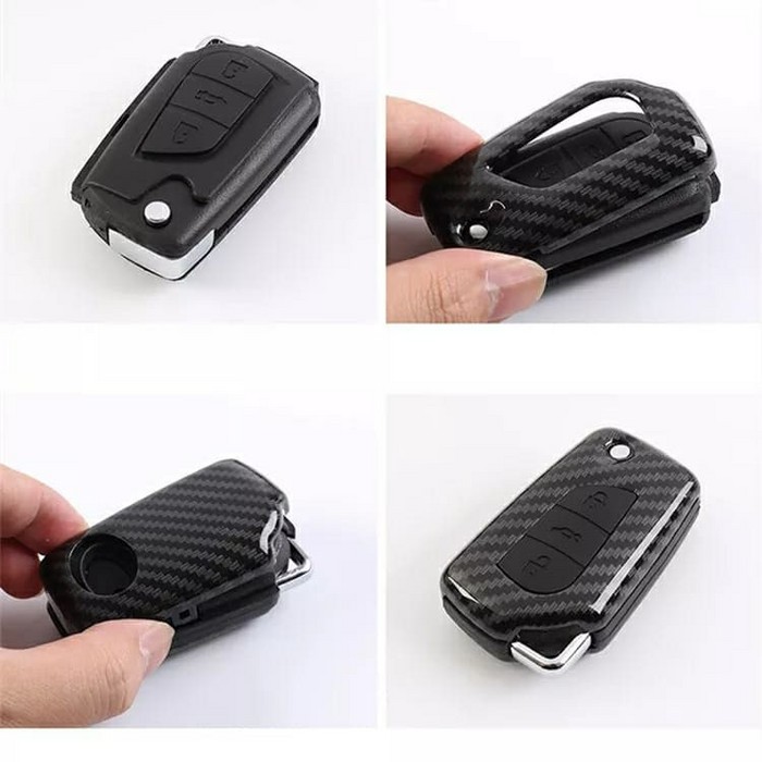 Cover Carbon Smart key Casing Kunci Mobil Toyota All New Innova Reborn