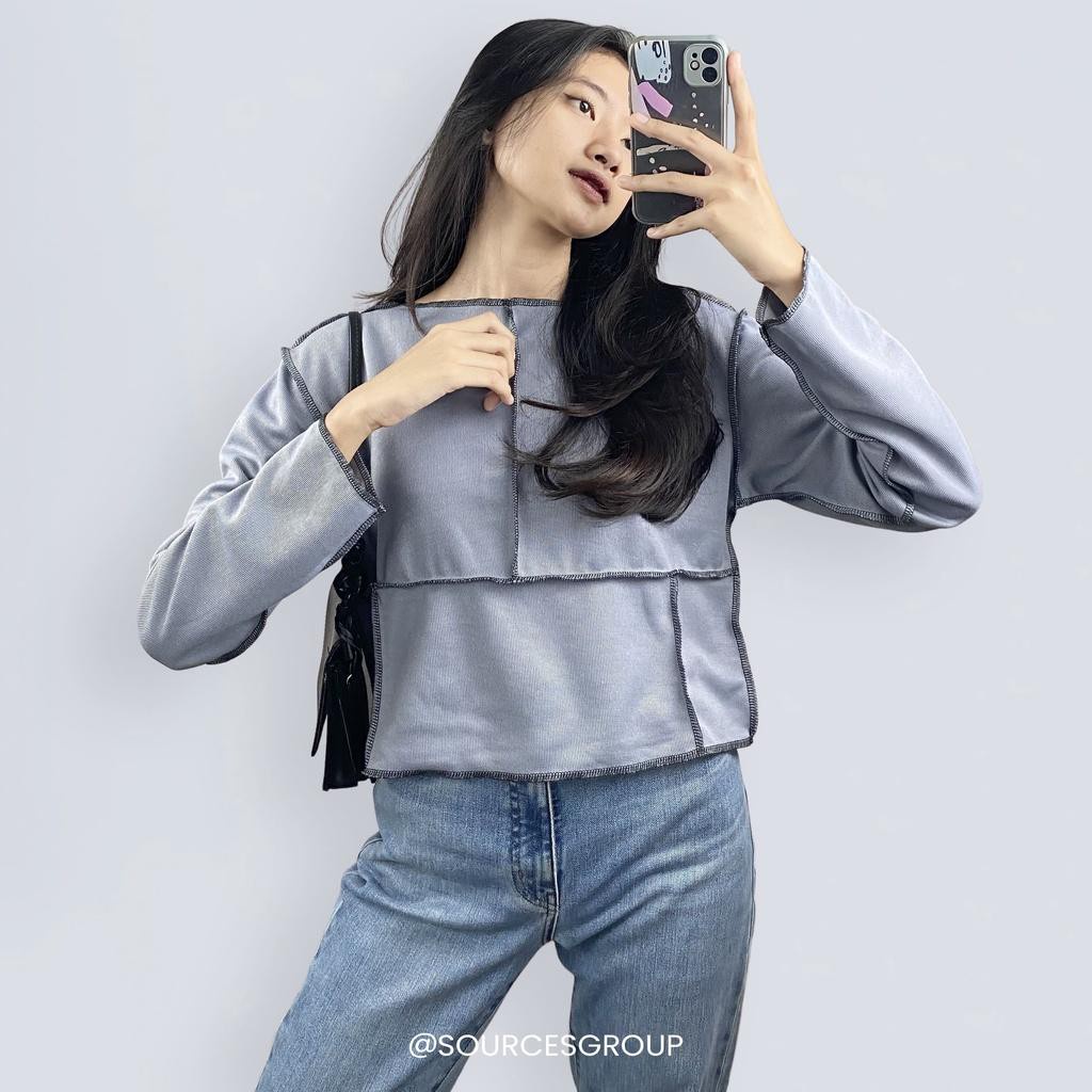 BEFAST - ZSO OOTD Blouse MAISON / MARIE TOP BLOUSE / Blouse casual / Atasan Blus Kekinian / Blouse Model Kebalik / Keluaran Terbaru 2022 / Blouse Lengan Panjang / Fashion Wanita Remaja Modis Trendy / Terlaris