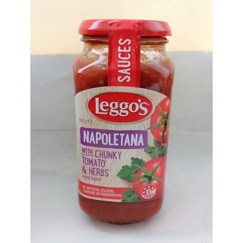 

LEGGOS NAPOLETANA WITH CHUNKY TOMATO & HERBS PASTA SAUCE 500 GR / SAUS UNTUK PASTA