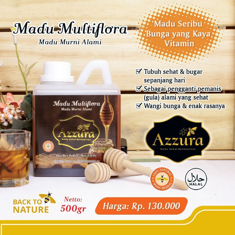 

Madu Murni Multiflora Azzura 500gr