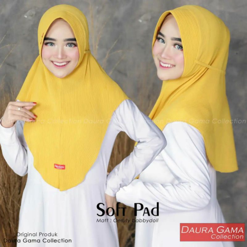 Jilbab Instan Hijab Bergo Jersey Balerina Pad Tali Plisket Lidi FULL ori DauraGama-1