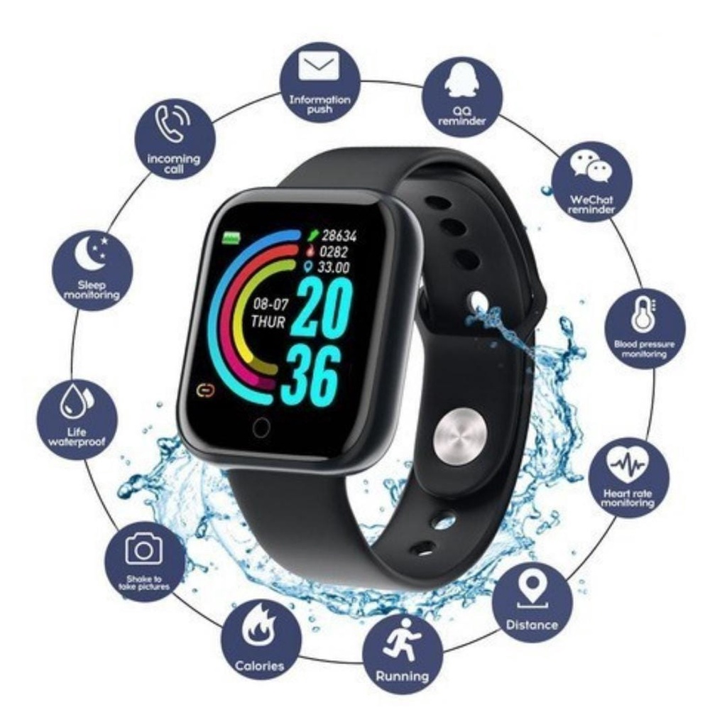 Smart Watch Smartwatch Bluetooth Jam Tangan Pria Wanita Digital Waterproof Y68 Ori