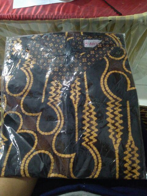 Tunik Aserehe Mataram Parang Black Hitam Batik Jumbo Size Modern