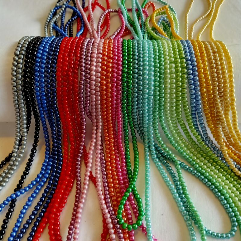 Mutiara Sintetis 4mm Mutsin Berat Mutiara Renceng 4mm Payet Mutiara - Zalia Payet