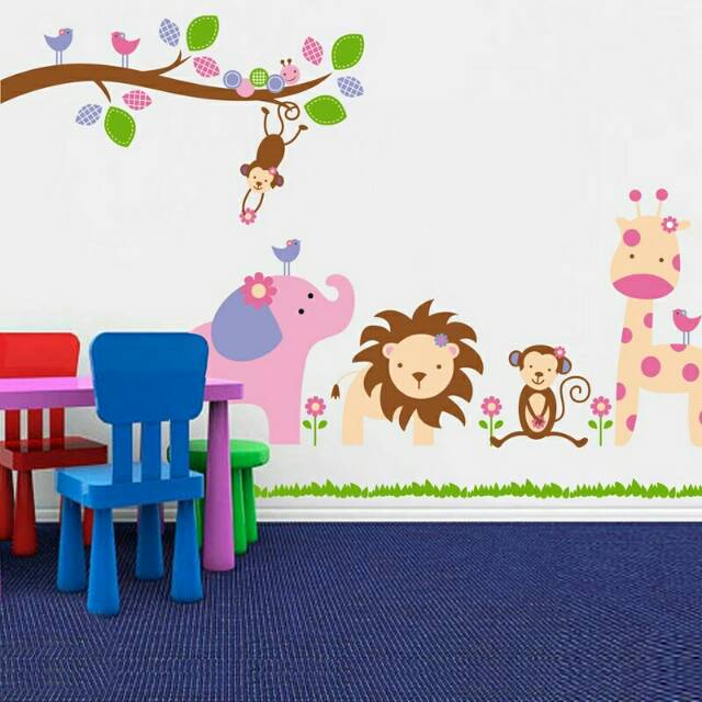 RELIZA WALLSTICKER 60X90 ANIMAL HEWAN ZOO KIDS JM7126