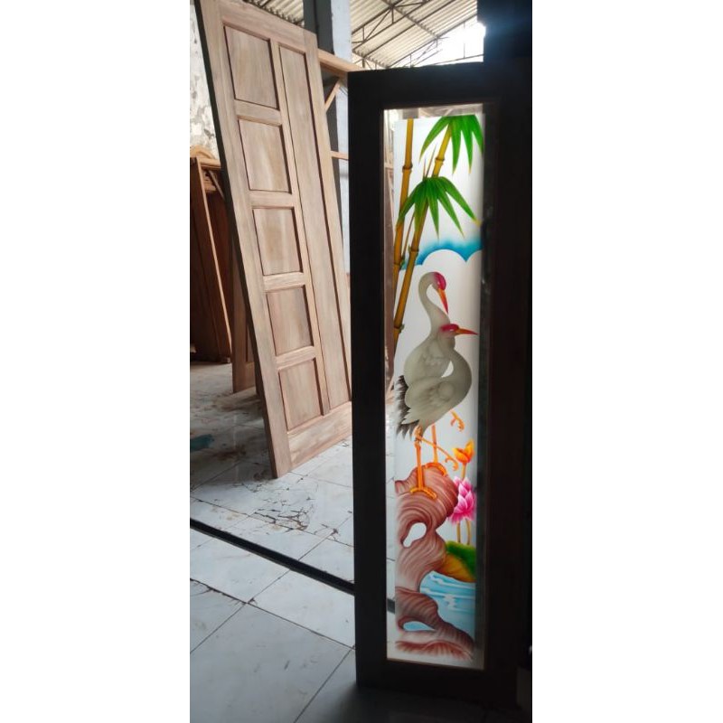 kusen pintu jendela kaca motif