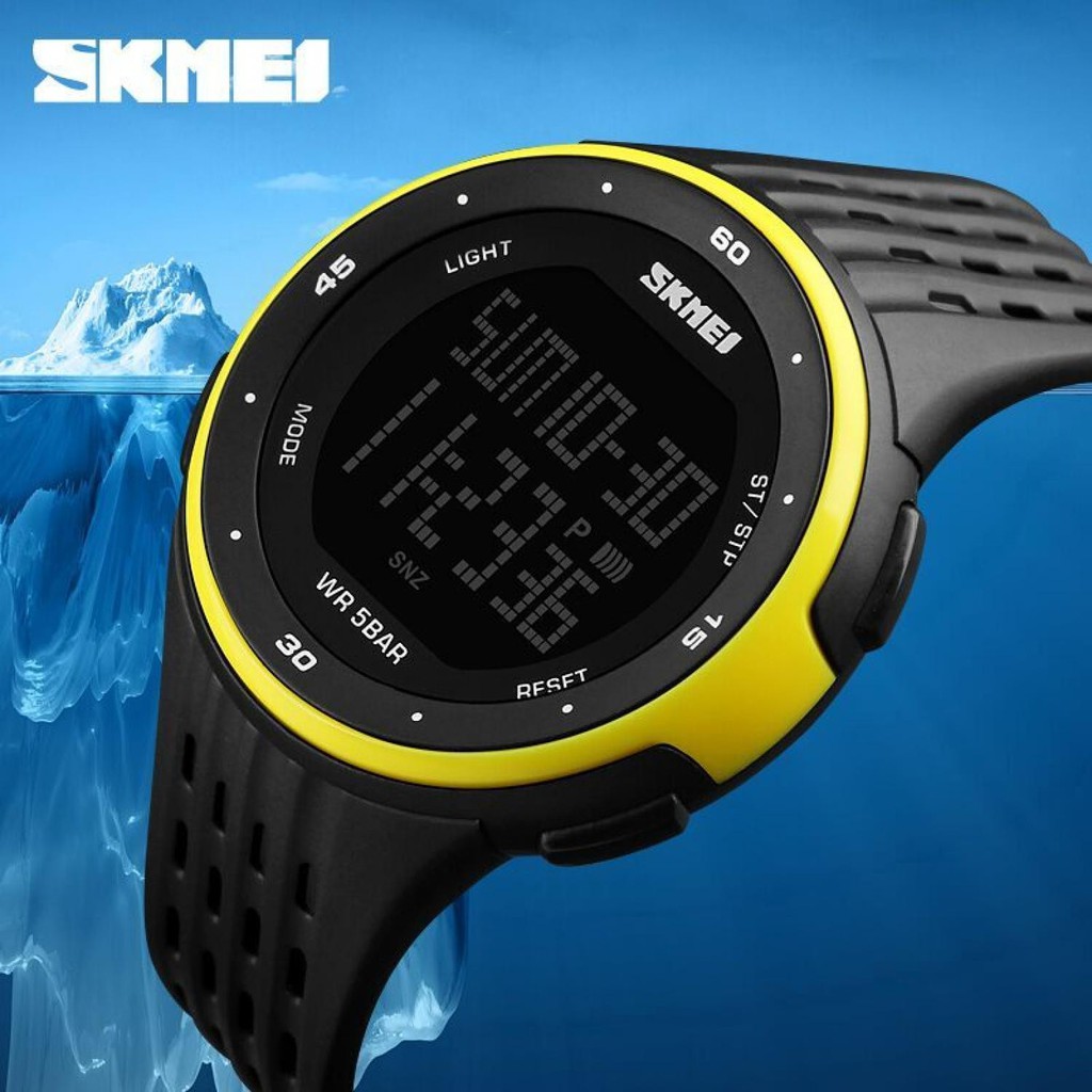 SKMEI Jam Tangan Digital Pria JT 50 Jam Tangan Silicone Berkualitas Penutup Stainless Steel Anti Air