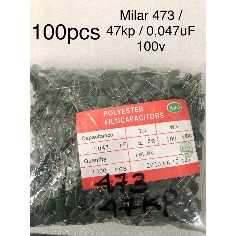 100Pcs Kapasitor Milar 473 milar 47kp milar 0,047uF