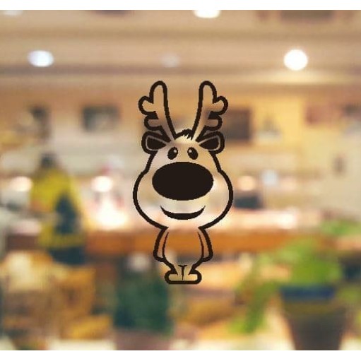 Wall Stiker Cute Deer Rusa Frozen Christmas Natal Sticker Kaca Dinding