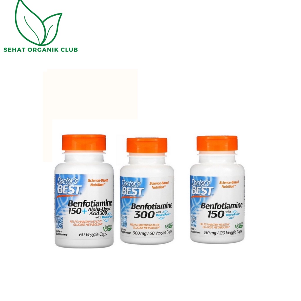 Doctor's Best Benfotiamine with BenfoPure 300 mg 60 Veggie Caps ; Benfotiamine 150 with BenfoPure 15