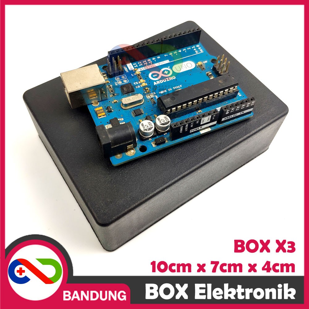 BOX ELEKTRONIK X3 KOTAK RANGKAIAN ARDUINO 10x7x4 CASING BLACK BOX X-3 Premium