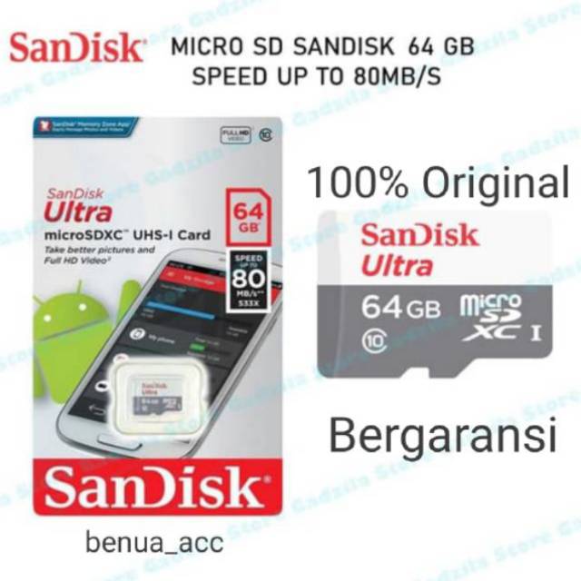 Memory card Sandisk 64Gb Class 10 - Original