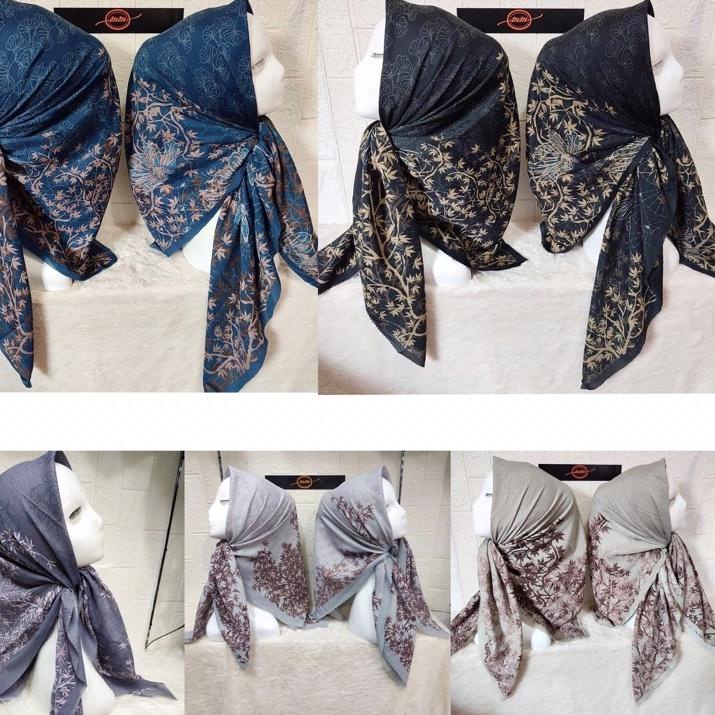 COD Hijab Segiempat Voal Printing kayla / Kerudung motif printing / Hijab motif premium / Dior scarf