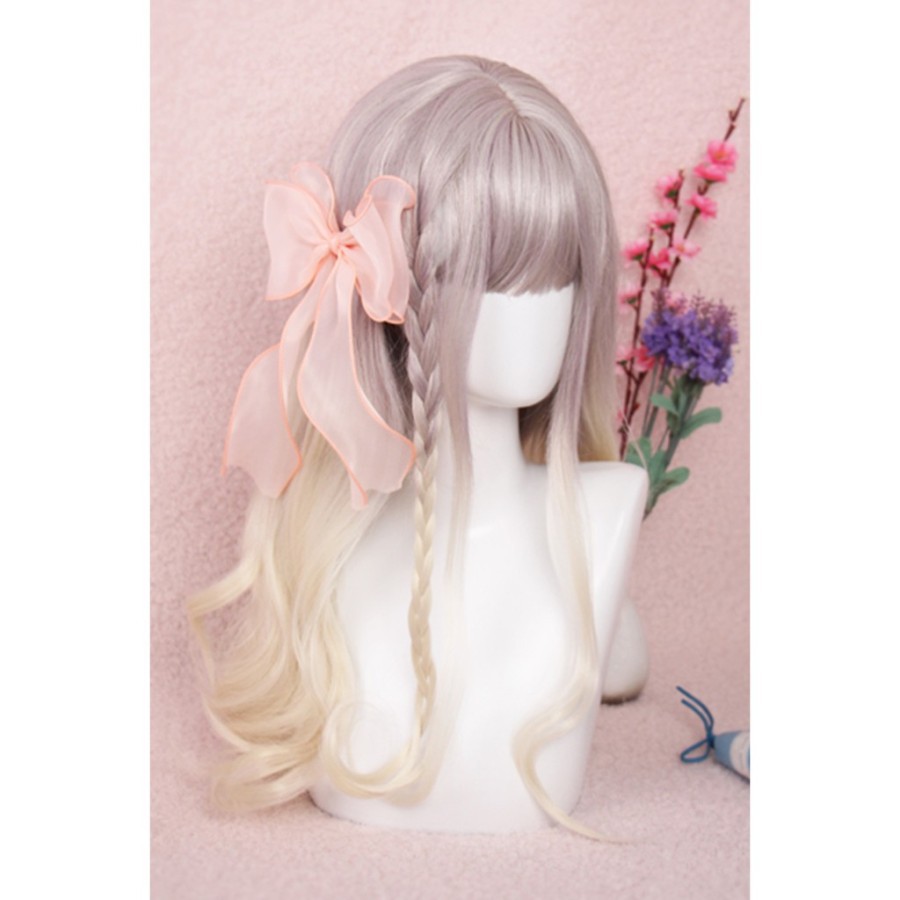 LOL-137 wig rambut palsu daily lolita korea jepang kpop gray linen