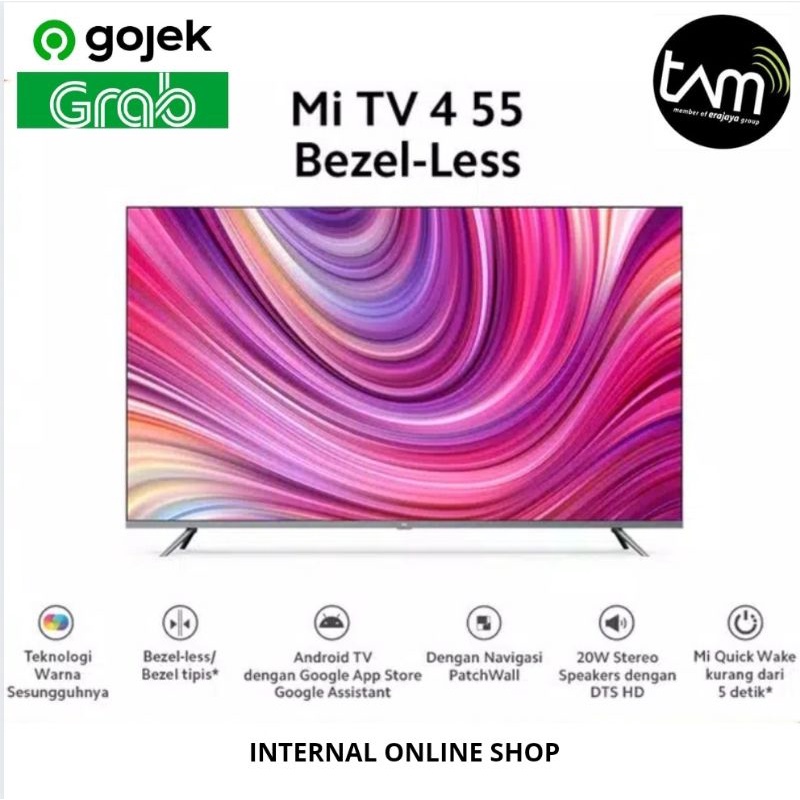 Xiaomi Mi TV 4 55 inch Bezel-Less 4K Garansi Resmi