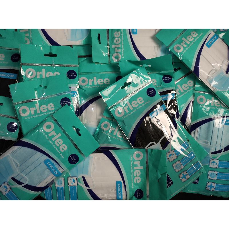 Masker Orlee 3ply Earloop Disposilable Protective Mask 1 pack isi 5pcs