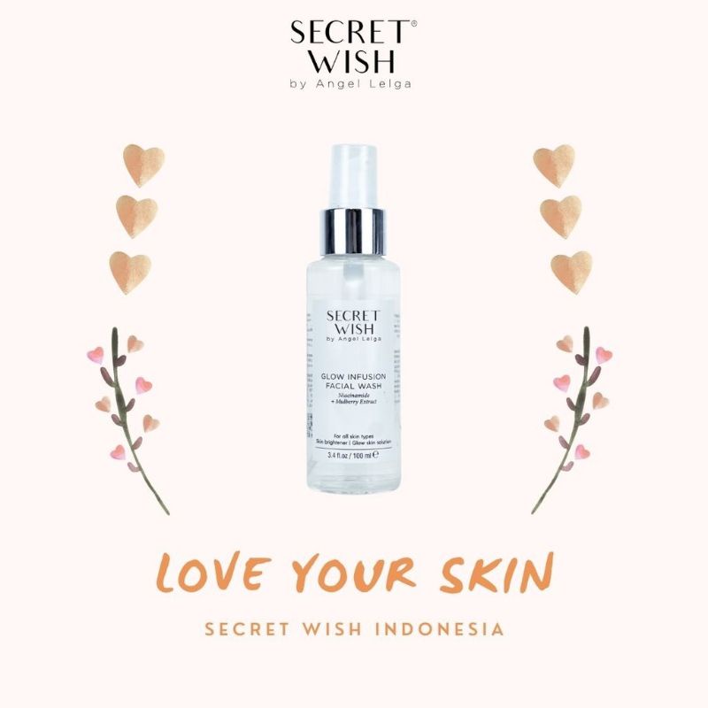 BPOM WISH SECRET BY angel lelga | glow infusion facial wash 100ml