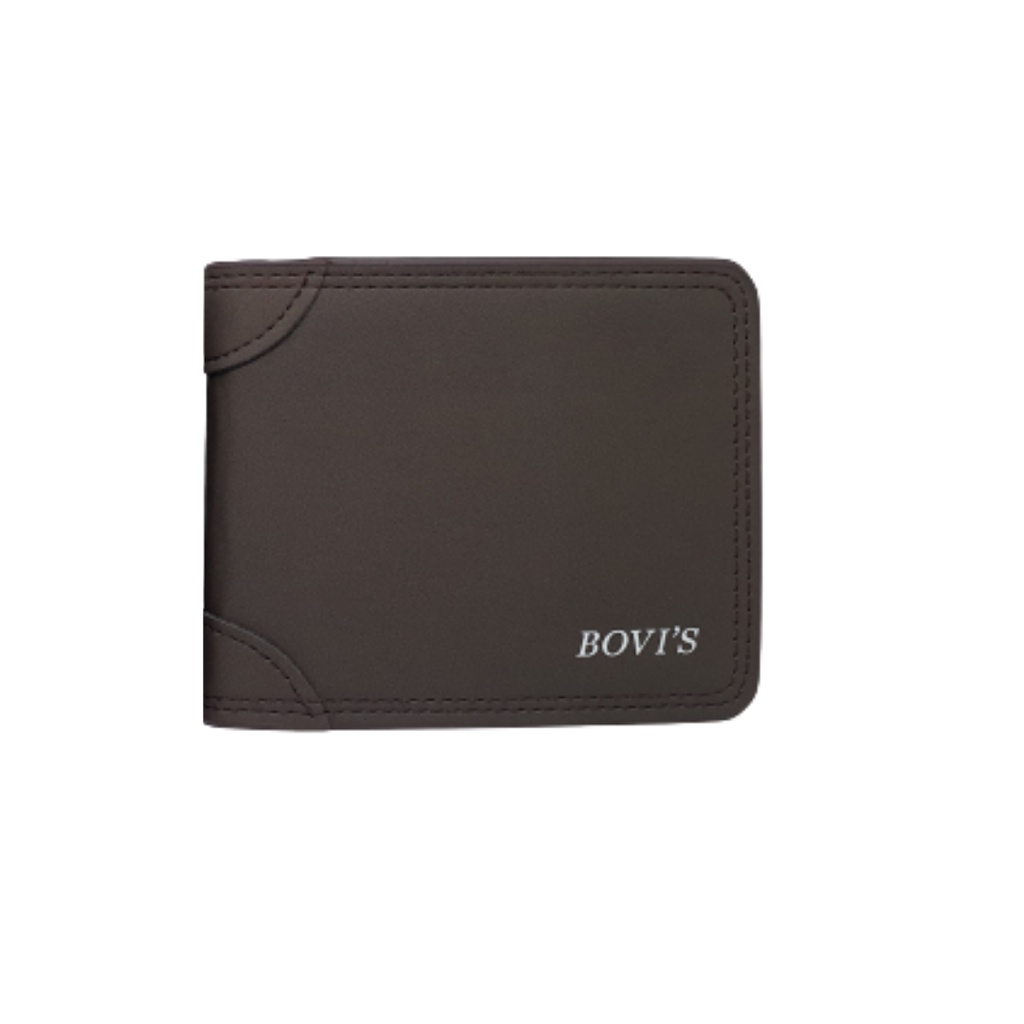 Dompet Pria Bovis Kulit Sintetis, Model Keren dan Harga Murah (25160-1)-Coklat Tua
