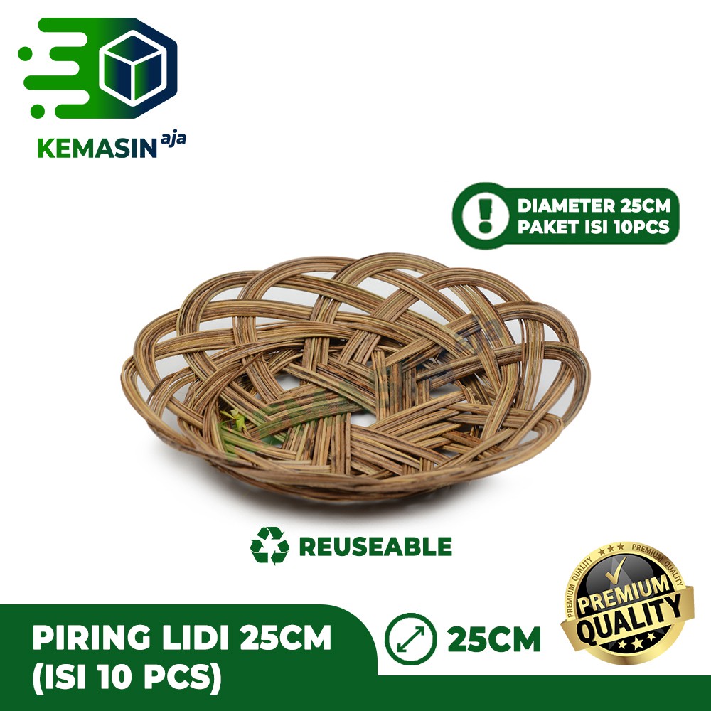 Jual Piring Lidi Anyaman Rotan Bambu Diameter Cm Isi Pcs Shopee Indonesia