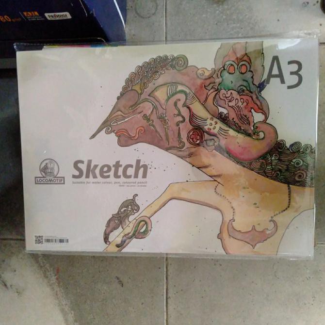 

(PERALATAN MENGGAMBAR) SKETCH BOOK A3 , PAPER : 150 GR 25 SHEETS , LOCOMOTIF PROMO