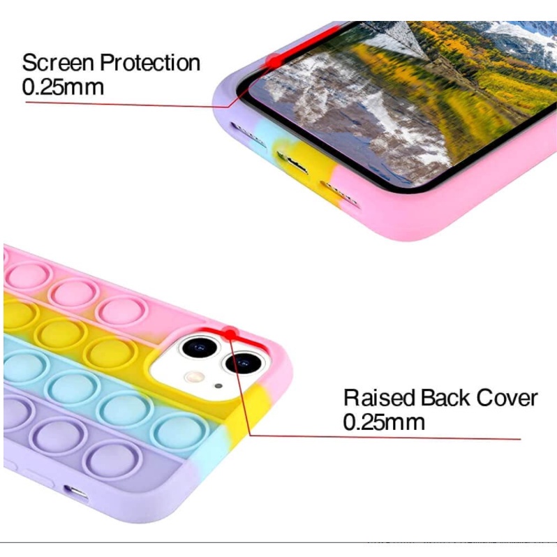Princess POP IT PHONE CASE RAINBOW OPPO RENO 5 CASING ANTI CRACK