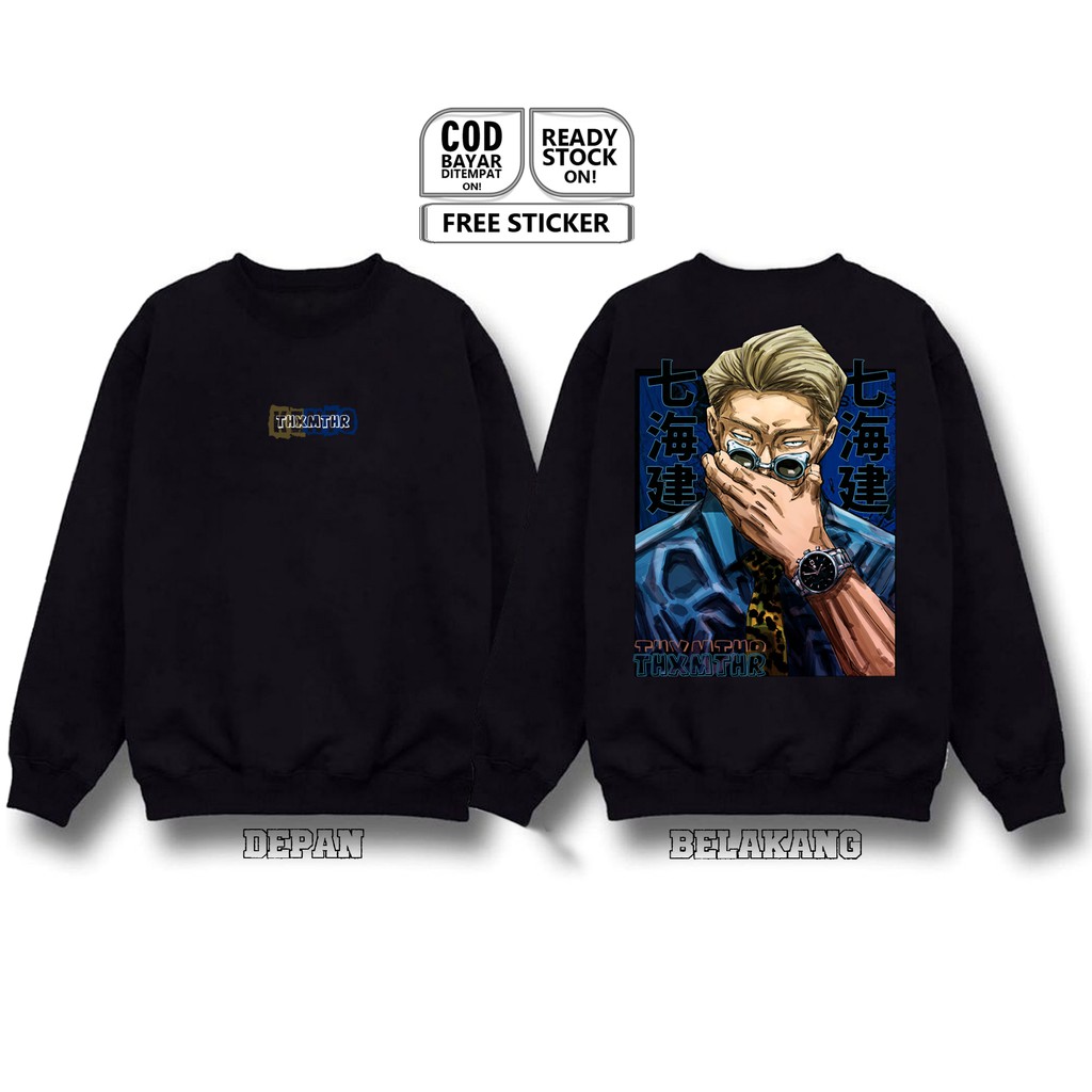 SWEATER CREWNECK JUJUTSU KAISEN KENTO NANAMI MAHITO ANIME MANGA BAJU JEPANG ITADORI GOJO SATORU SIGN