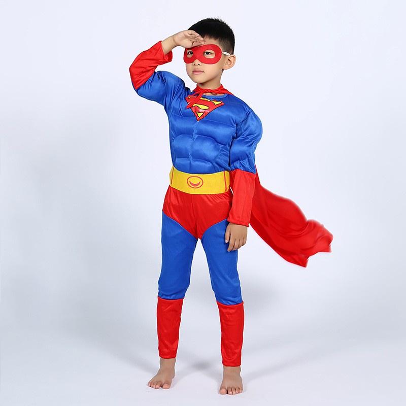 Kostum Superhero Anak Superman Baju Halloween Costume Pahlawan Cosplay